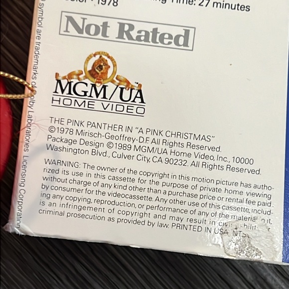 VINTAGE VHS Pink Panther A Pink Christmas, *UNTESTED* 1970’s retro nostalgia MGM - Picture 6 of 8